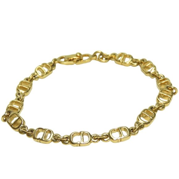 Christian Dior bracelet, metal, gold chain, plated, women's, - Picture 1 of 8